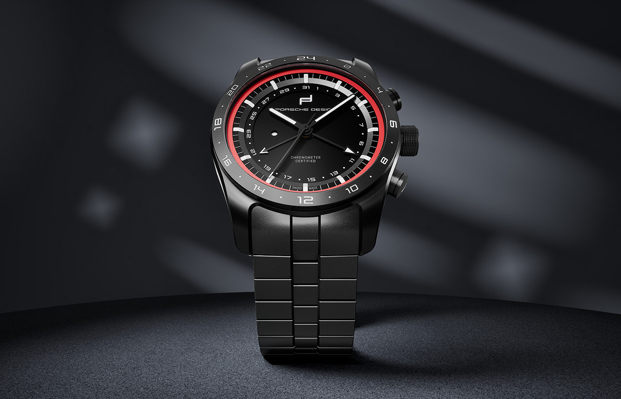 Porsche Top Timer 自動巻き腕時計 PORSCHE DESIGN Custom Globetimer Watch - Titanium Band : Suncoast